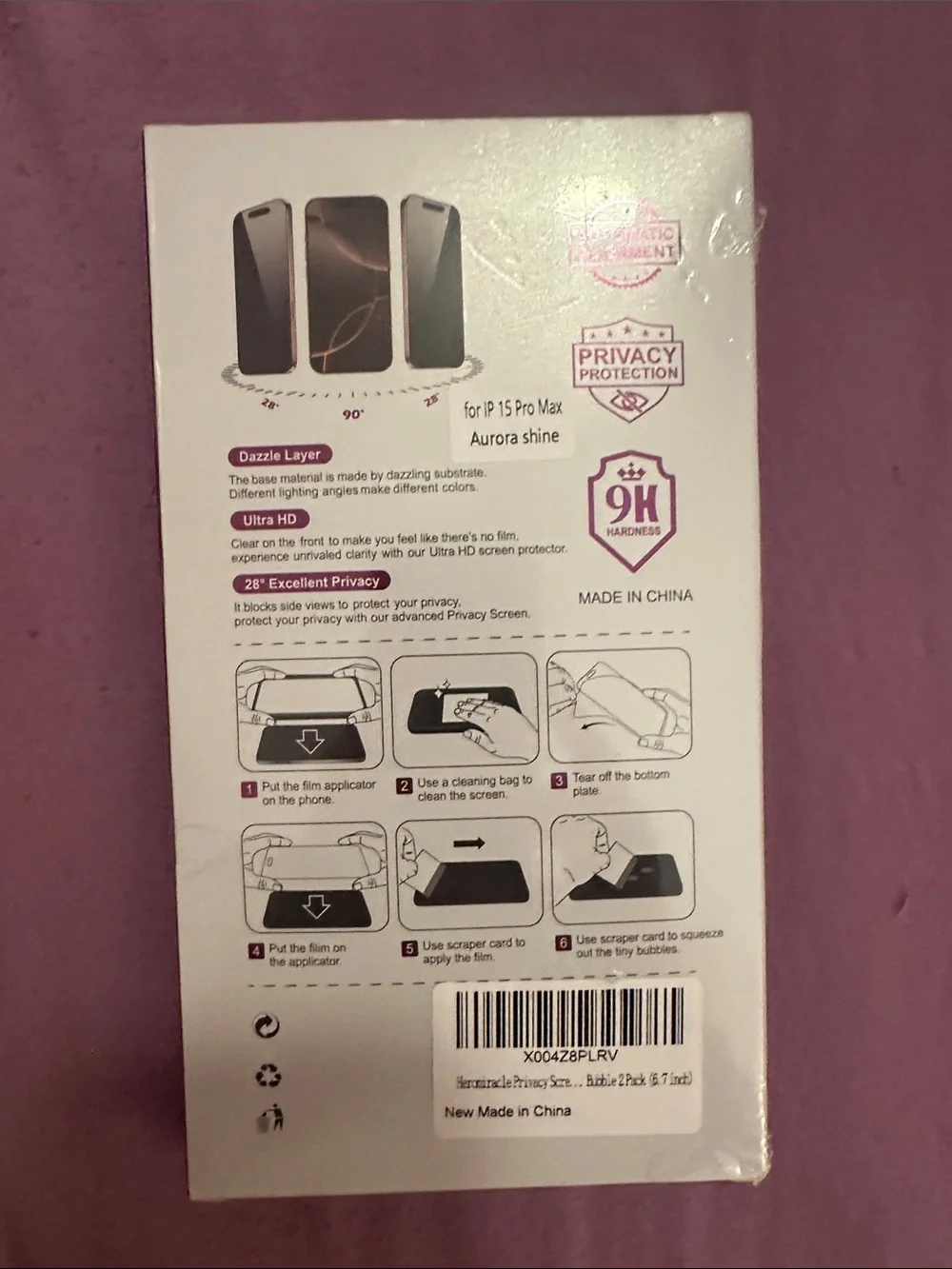 Aurora Shine 2 pack screen protector IPhone 15 Pro Max